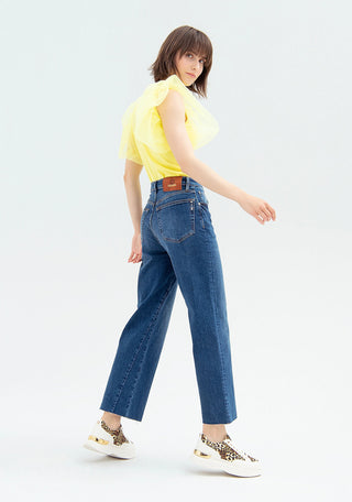 Culotte Jeans Wide Fit Made In Denim With Middle Wash - LNKM StoreFracominaPant