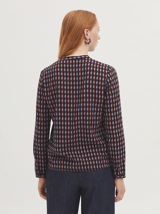 Endless Column Mesh-knit Blouse