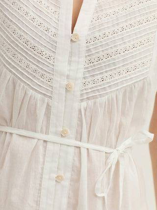 Blend Shirt with Lace Edging