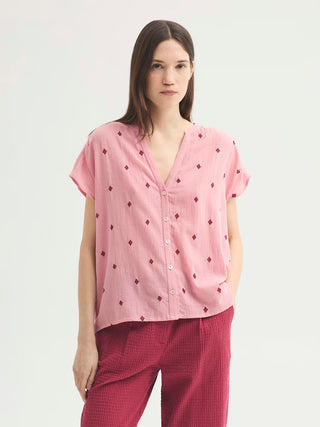 Shirt with Diamond Embroidery