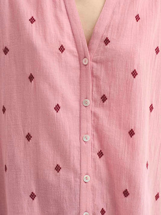 Shirt with Diamond Embroidery