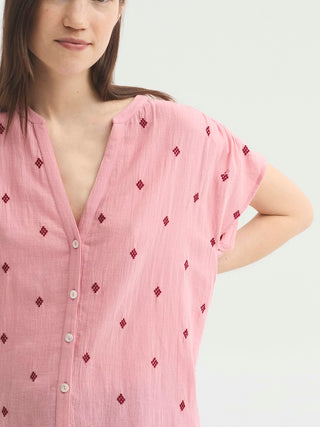 Shirt with Diamond Embroidery