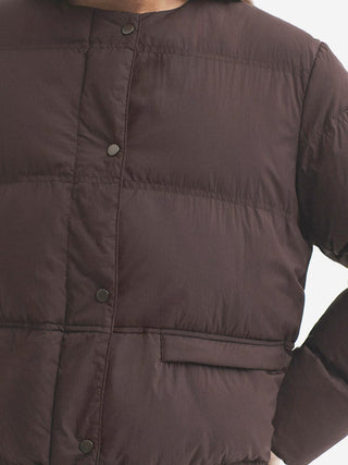 Nylon Bomber Puffer Jacket