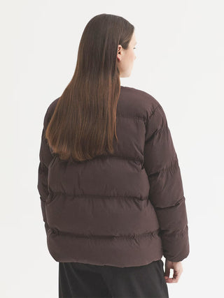 Nylon Bomber Puffer Jacket