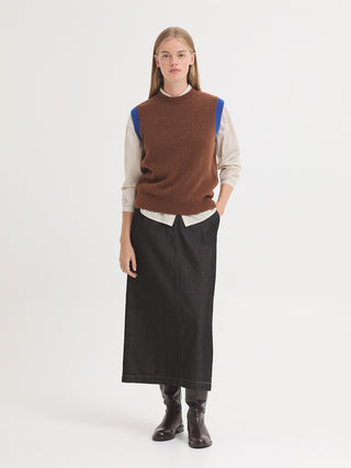 Contrast Armhole Lambswool Vest