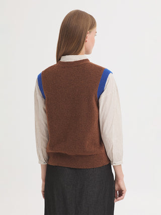 Contrast Armhole Lambswool Vest