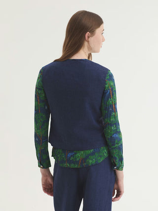 Scalloped Linen Waistcoat