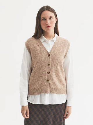 Button Front V Neck Vest