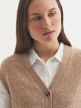 Button Front V Neck Vest