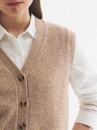 Button Front V Neck Vest