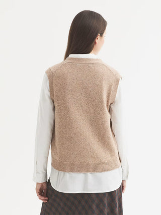 Button Front V Neck Vest