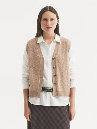 Button Front V Neck Vest