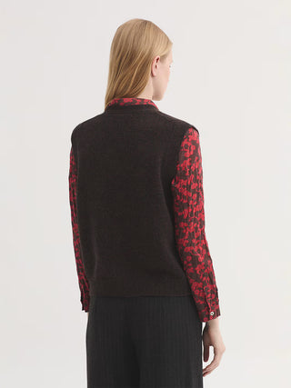 Button Front V Neck Vest