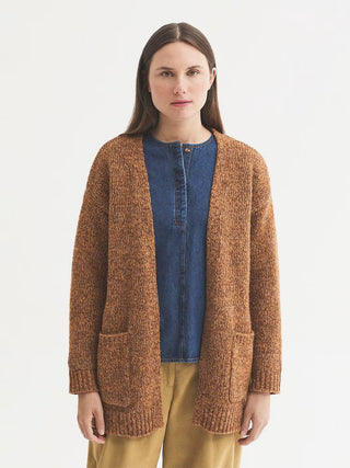 Open Front Mottled Wool Cardigan