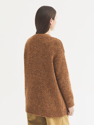 Open Front Mottled Wool Cardigan