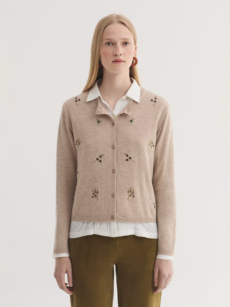 Cardigan With Embroidered Flowers