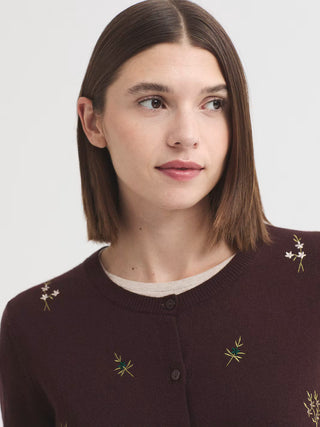 Cardigan With Embroidered Flowers