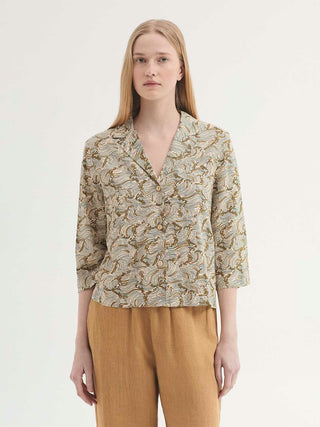 Aegean Sea Print Lapel Jacket