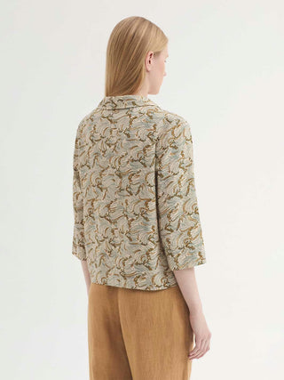 Aegean Sea Print Lapel Jacket