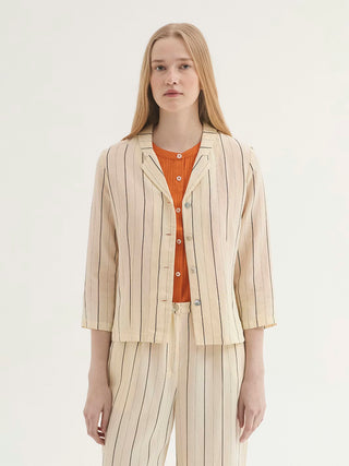 Striped Overdyed Tencel Jacket