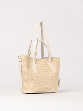 New Never Without Bag Bicolor Straw Medium