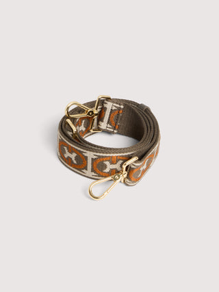 Coccinelle Monogram Tricolor Shoulder Strap with Platinum Details