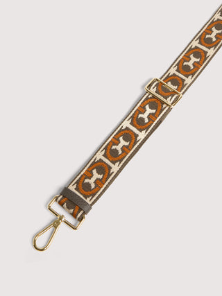 Coccinelle Monogram Tricolor Shoulder Strap with Platinum Details