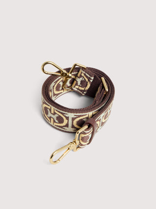 Coccinelle Monogram Tricolor Shoulder Strap with Platinum Details