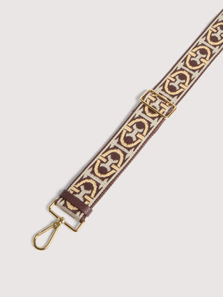 Coccinelle Monogram Tricolor Shoulder Strap with Platinum Details