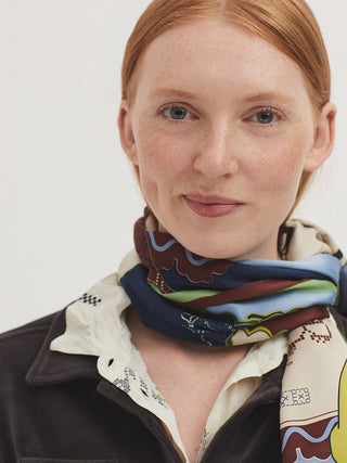 Cross Stitch Satin Scarf