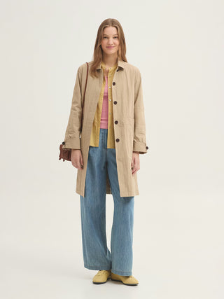 Darted Denim and Tencel Trousers