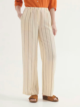 Striped Trousers in Overdyed Tencel