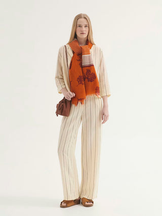 Striped Trousers in Overdyed Tencel