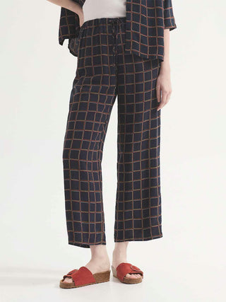 Dotted Checks Flowy Trousers