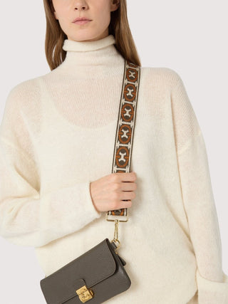 Coccinelle Monogram Tricolor Shoulder Strap with Platinum Details - LNKM StoreCoccinelleShoulder Strap