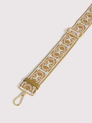 Coccinelle Monogram Tricolor Shoulder Strap with Platinum Details - LNKM StoreCoccinelleStrap