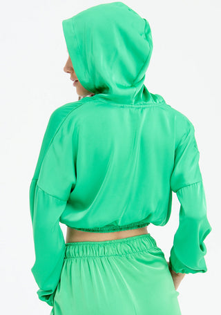 Blouse Cropped Made In Satin With Hood - LNKM StoreFracominaBlouse