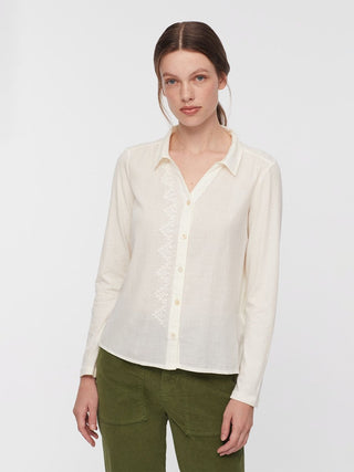 Embroidered Shirt Top With Buttons - LNKM StoreNice Things Paloma STop