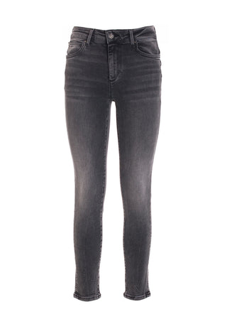 Jeans Skinny Fit With Shape-Up Effect Made In Black Denim With Middle Wash - LNKM StoreFracominaPants