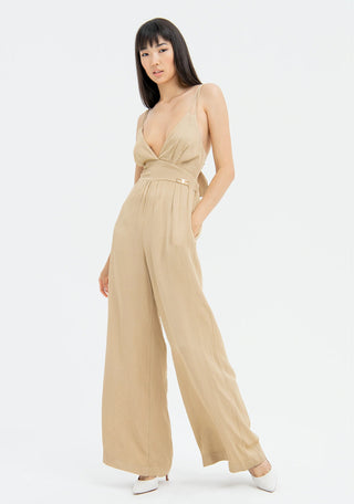 Long Overall Regular Fit Made In Satin Tencel And Viscose - LNKM StoreFracominaJumpsuit