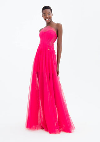 Long Sleeveless Dress Made In Tulle - LNKM StoreFracominaDress