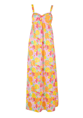 Long Sleeveless Dress With Flowery Pattern - LNKM StoreFracominaDress