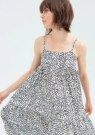 Mini Dress With Polka Dots Pattern And No Sleeves - LNKM StoreFracominaDress