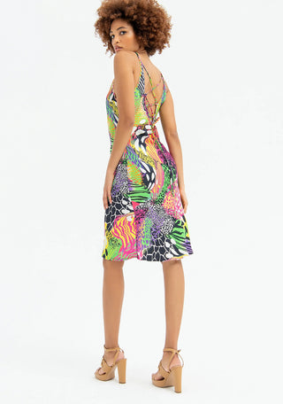 Sleeveless Dress Middle Length With Animalier Pattern - LNKM StoreFracominaDress