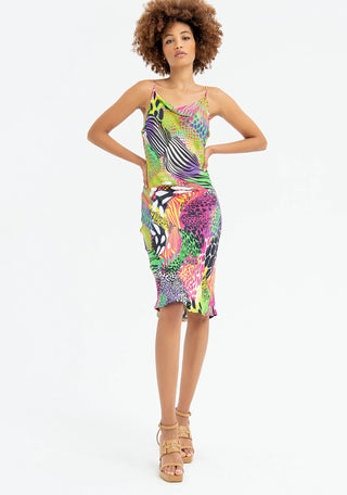 Sleeveless Dress Middle Length With Animalier Pattern - LNKM StoreFracominaDress